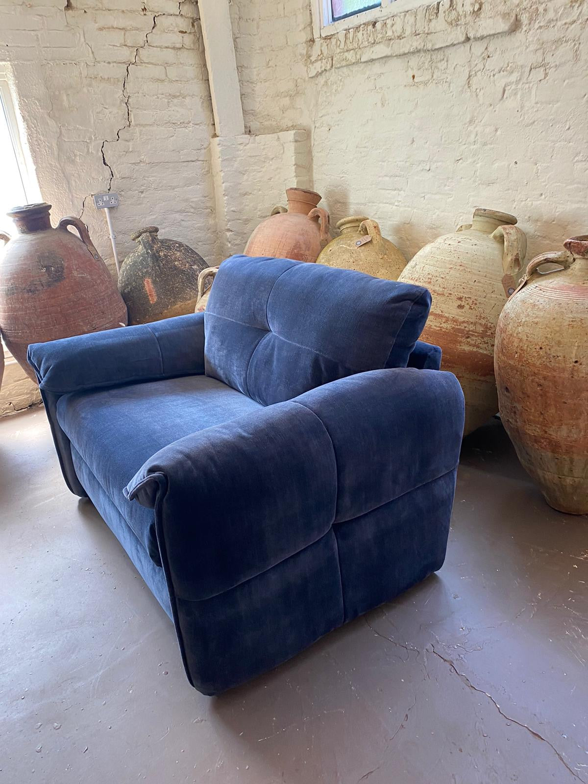 Blue Cuddler Armchair