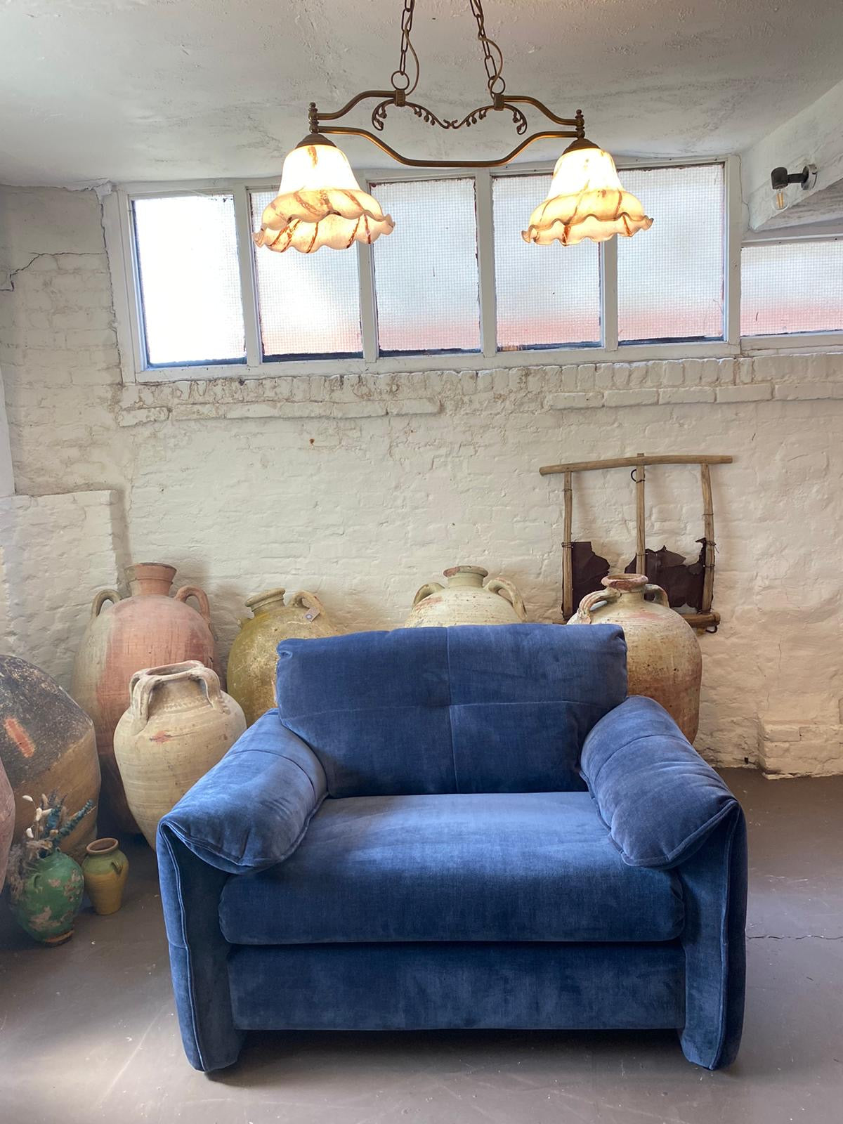 Blue Cuddler Armchair