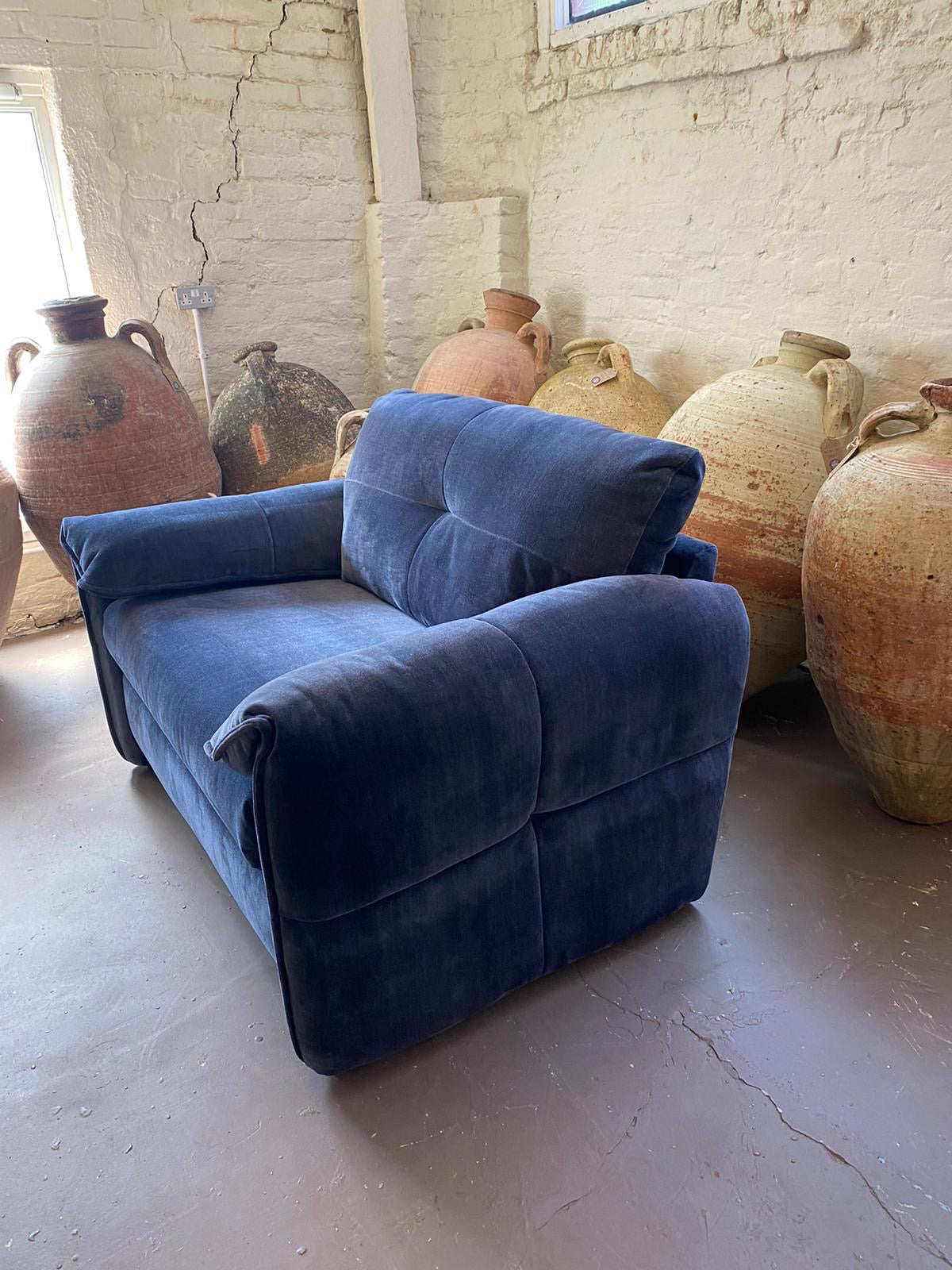Blue Cuddler Armchair