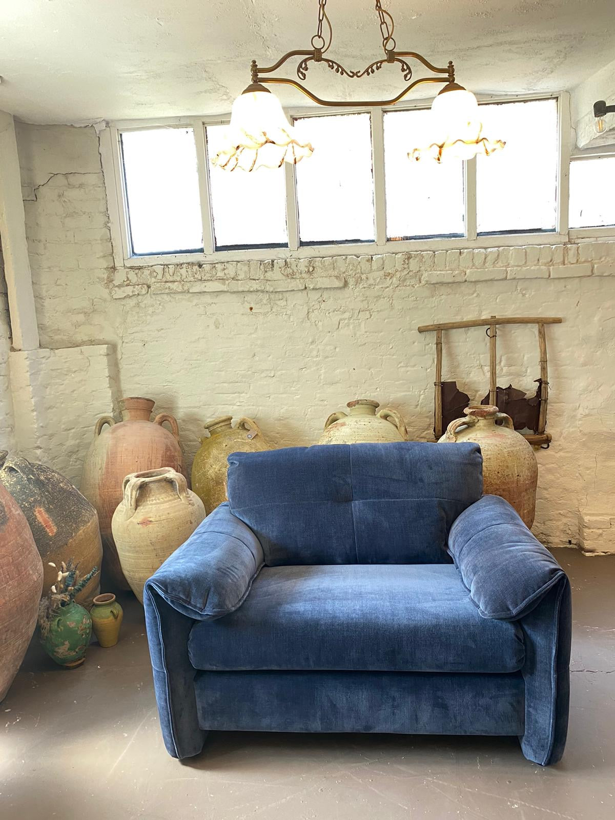 Blue Cuddler Armchair