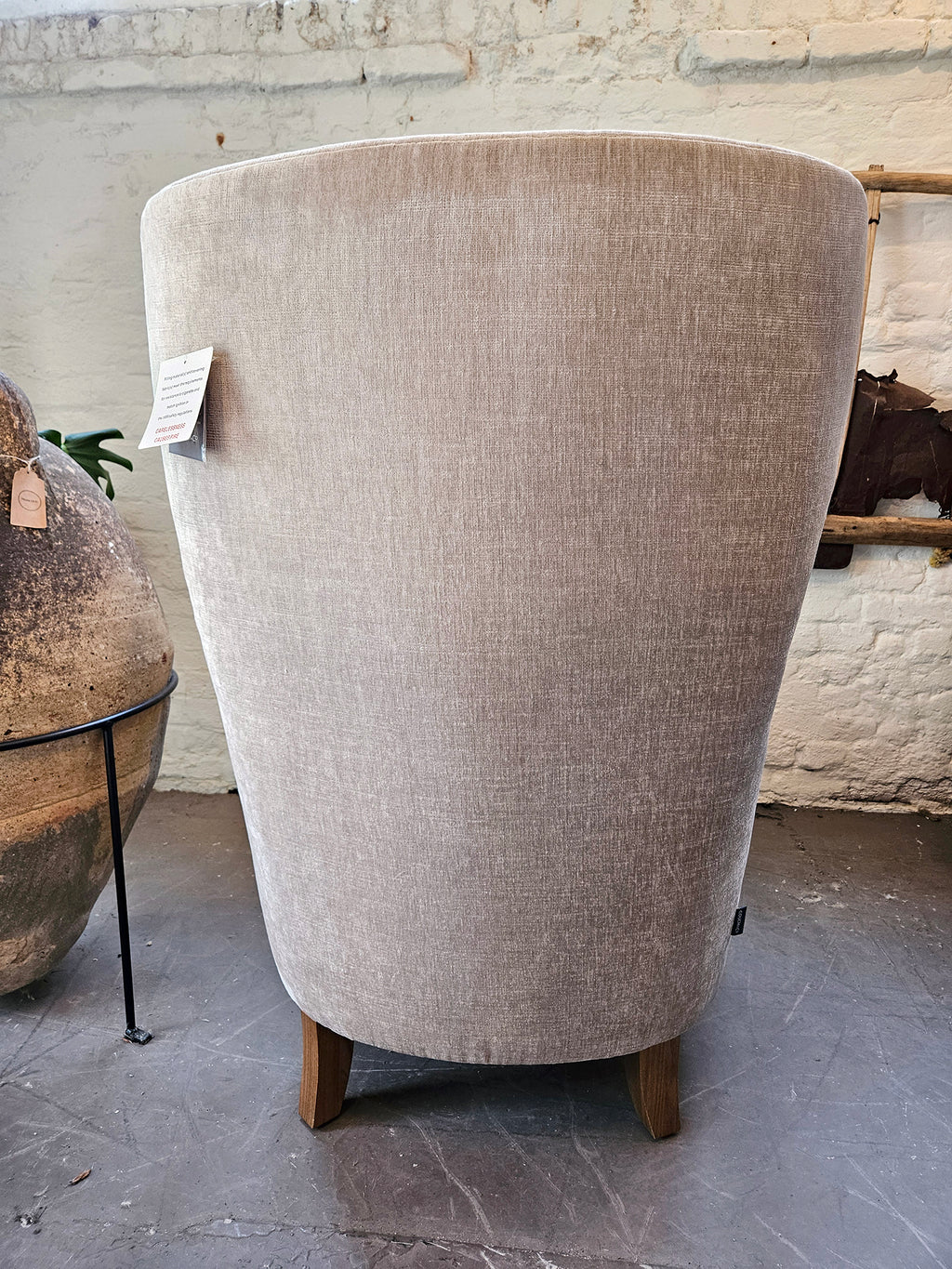 Wingback Armchair - Champagne Chanille