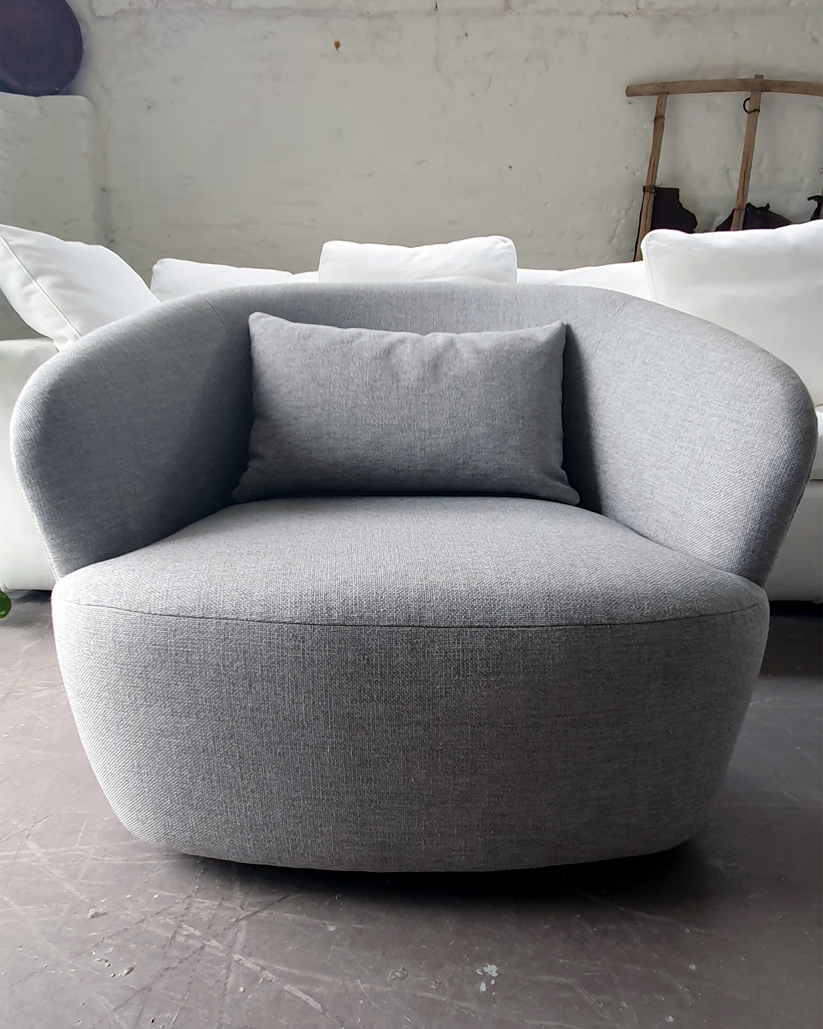 Swivel Arm Chair in Grey