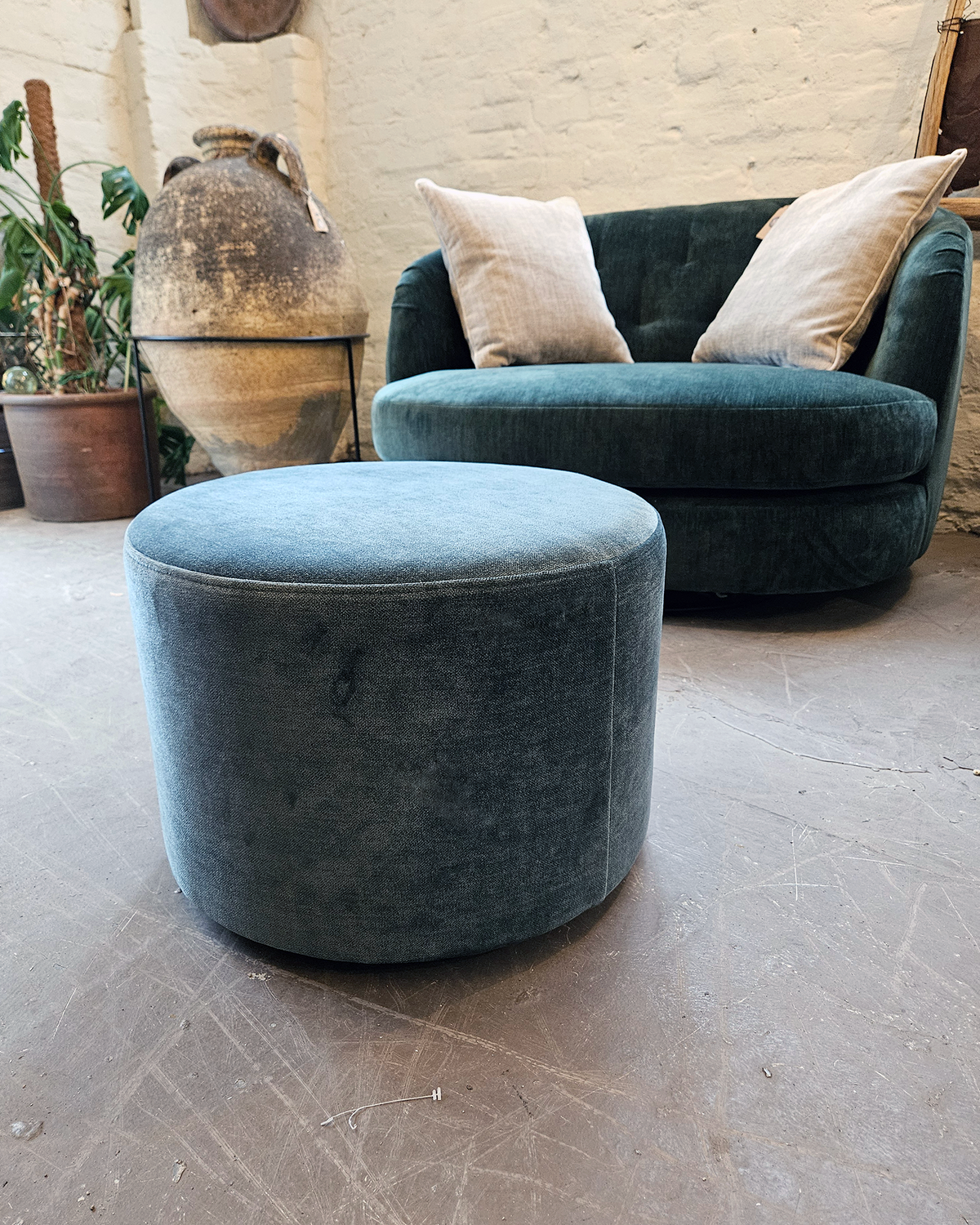Small Footstool - Ocean Blue