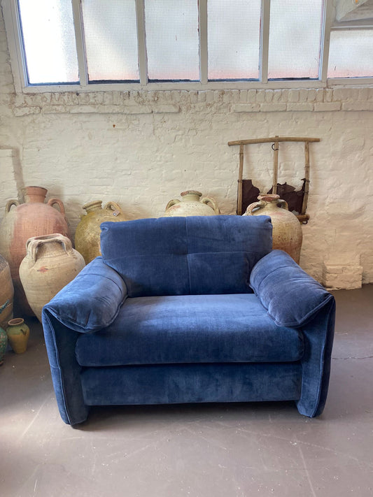 Blue Cuddler Armchair