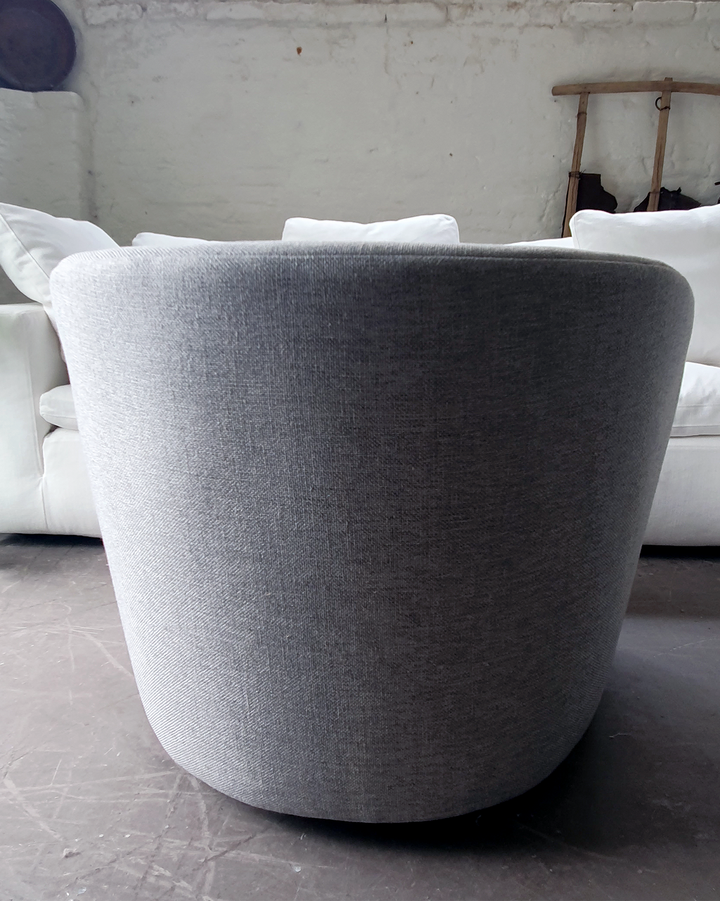 Swivel Arm Chair in Grey