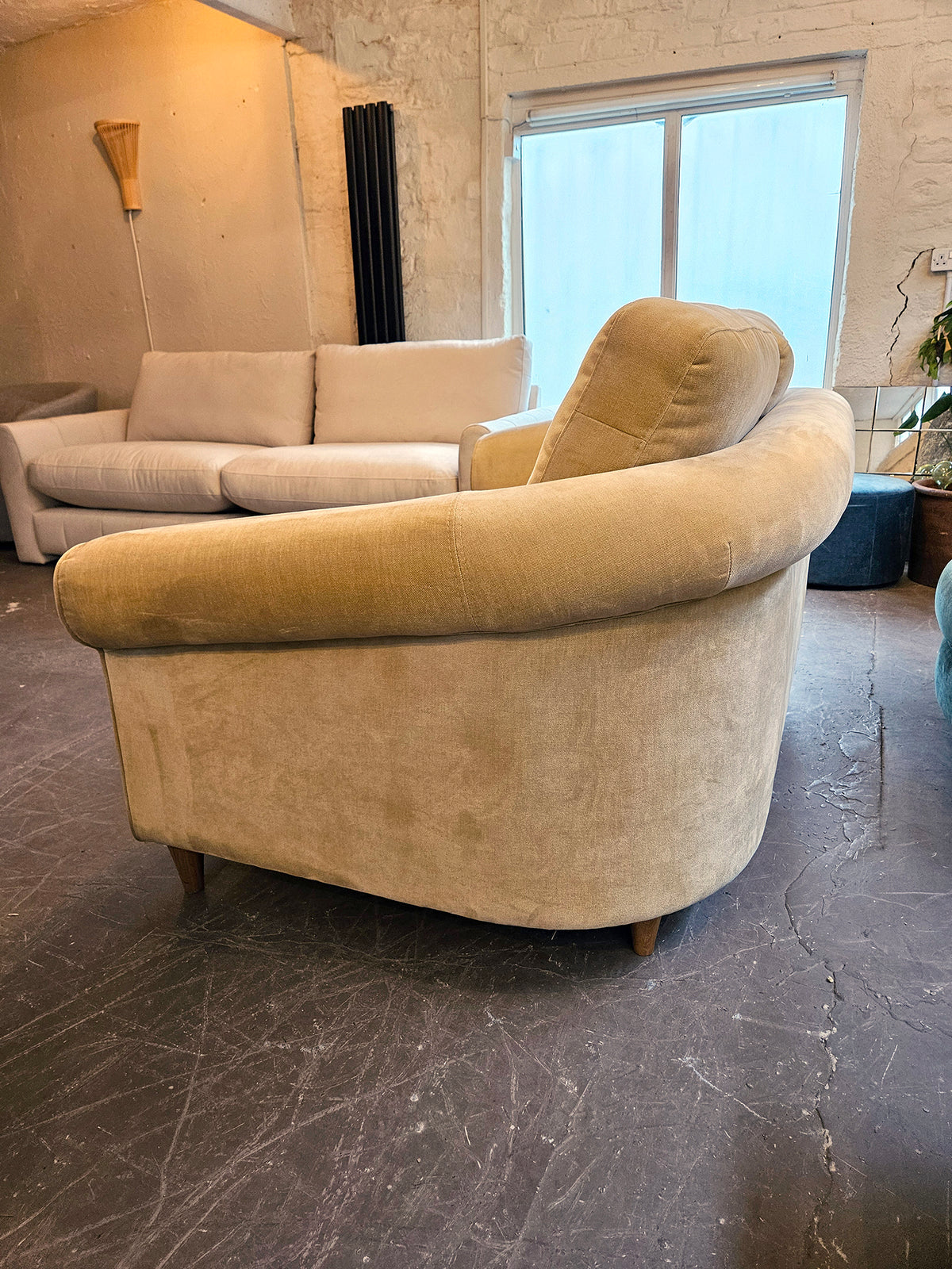 Burley Medium 2 Seater Sofa - Wheat Fabric