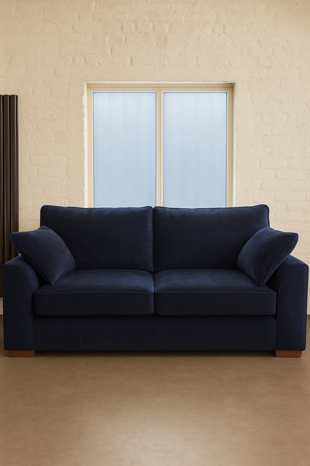 Two Seater Sofa in Blue Velvet