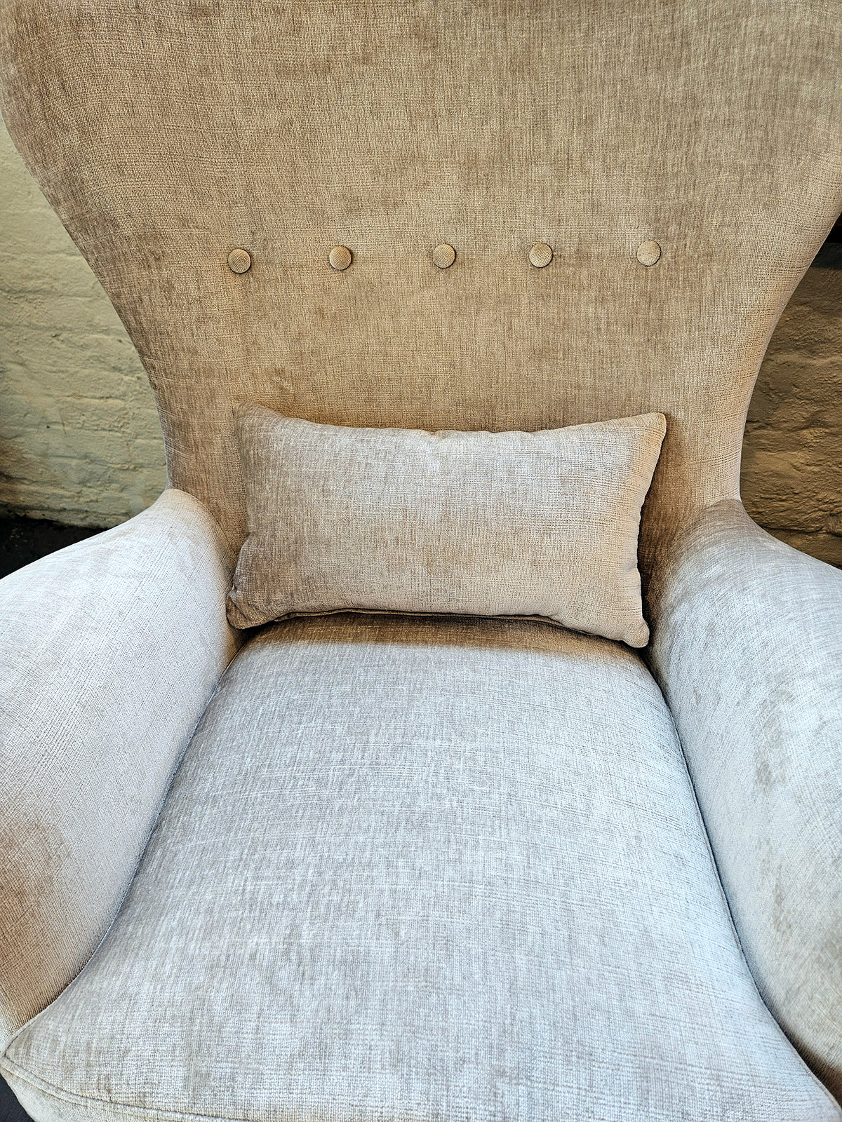 Wingback Armchair - Champagne Chanille