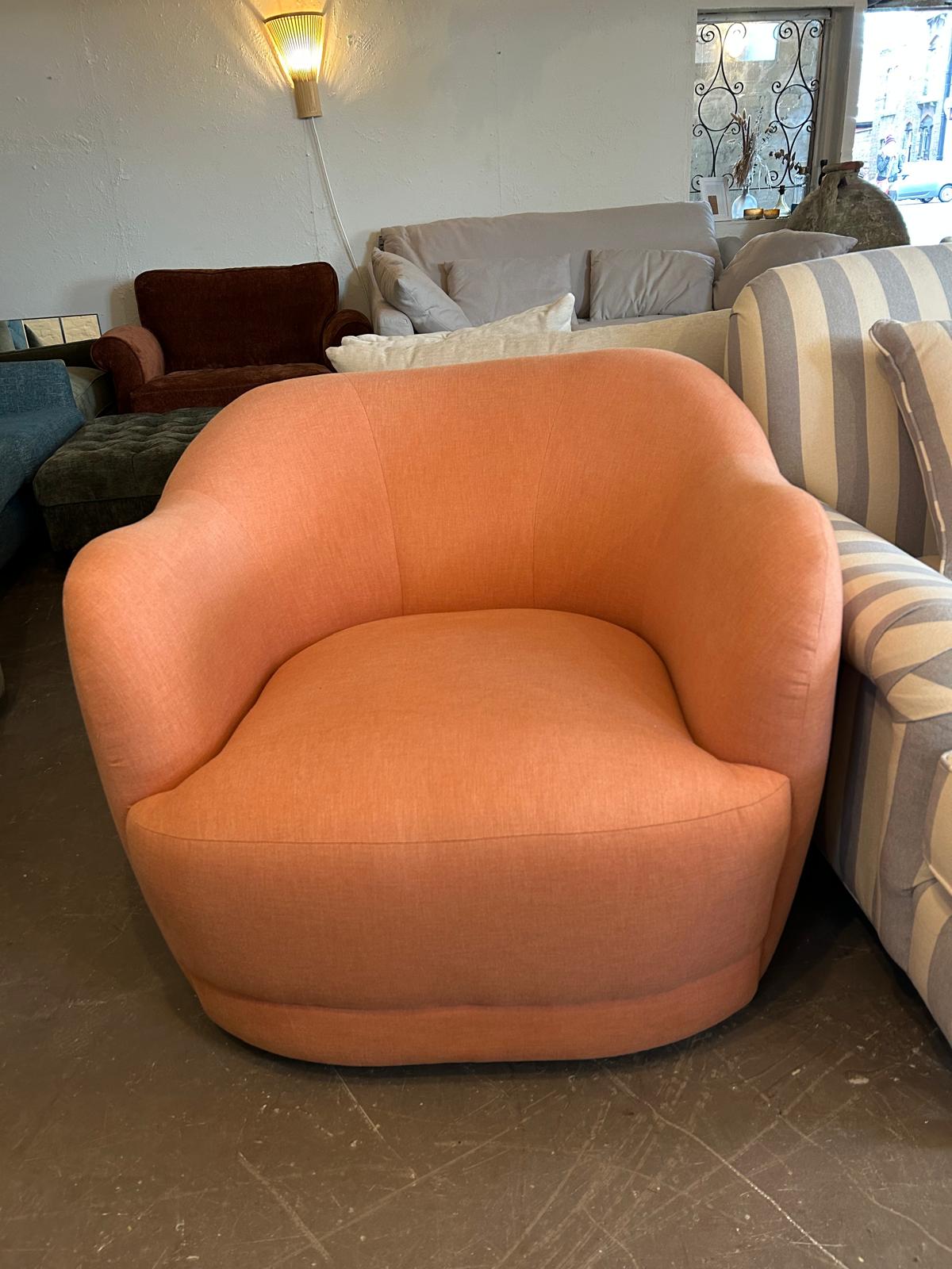 Siren Salmon Swivel Armchair